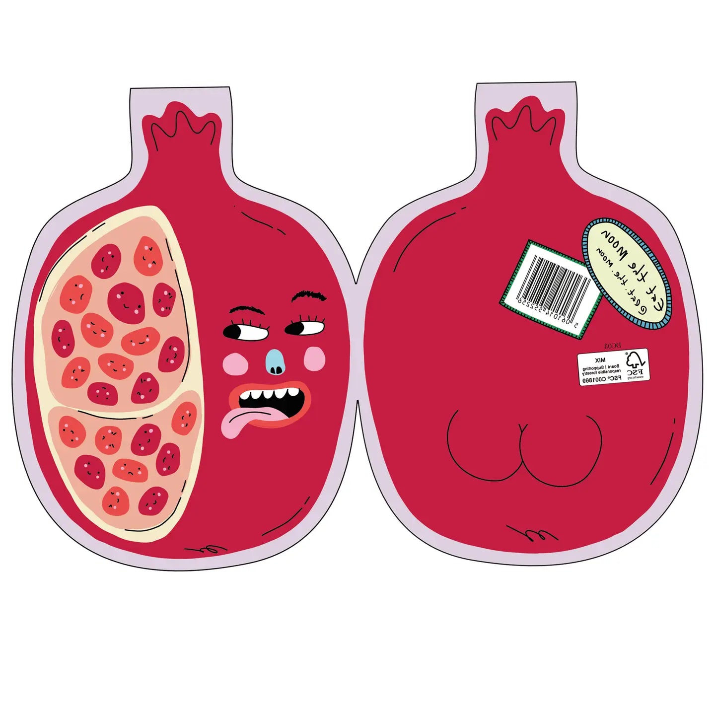 Hey Pomegranate Die Cut Card