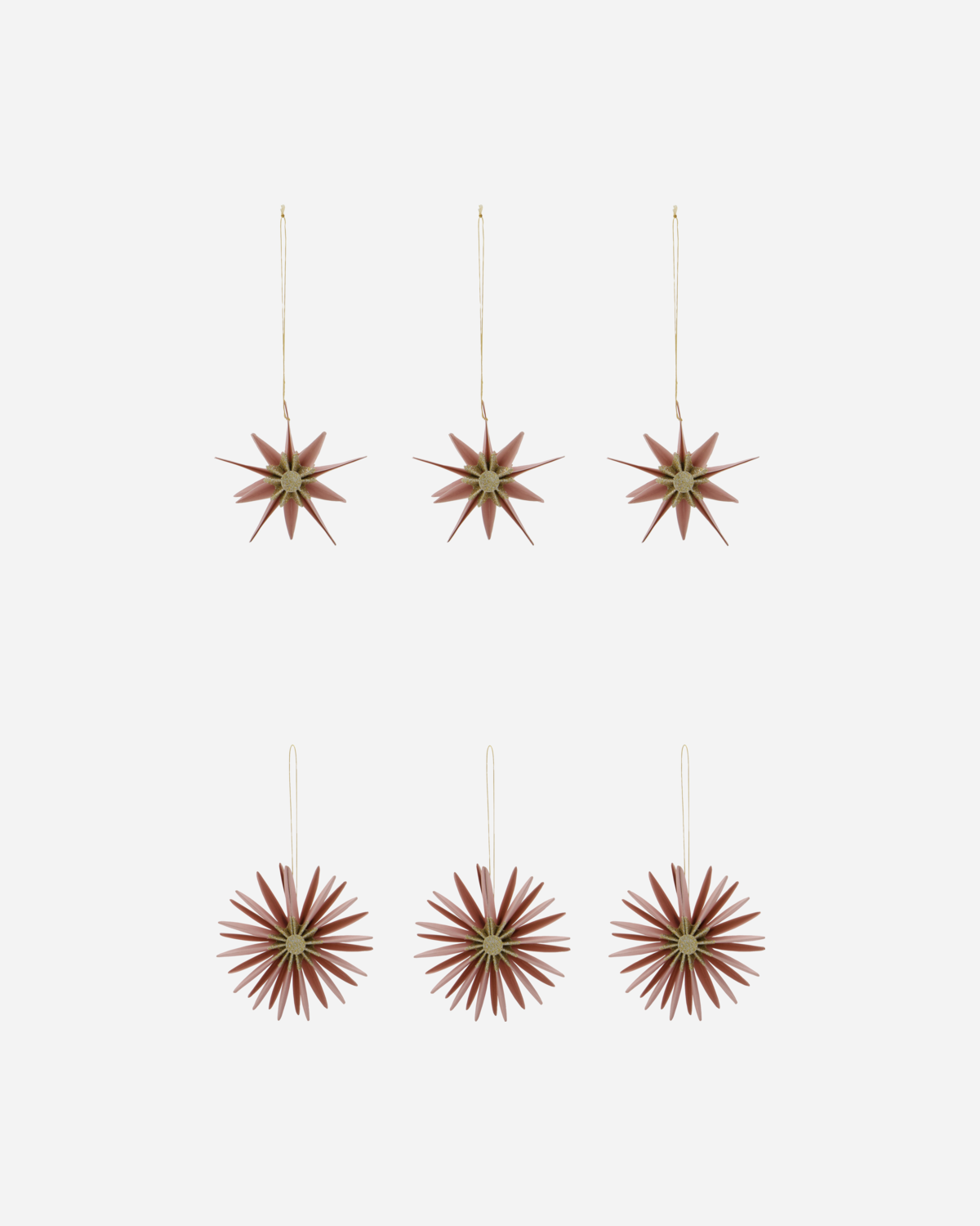 Champagne Rose Star Tree Decoration Set