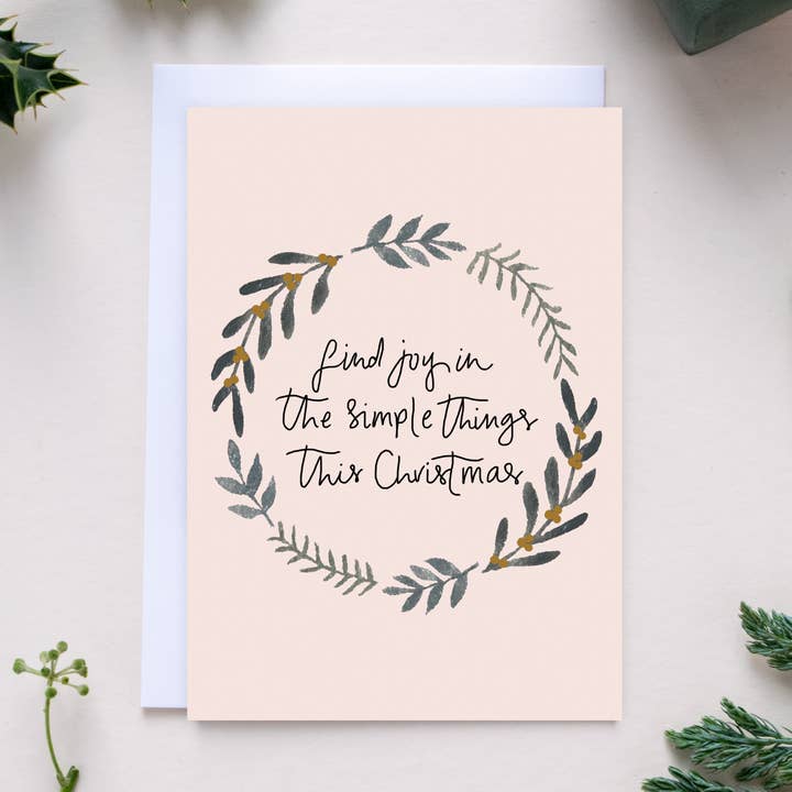 Find Joy Christmas Wreath Card