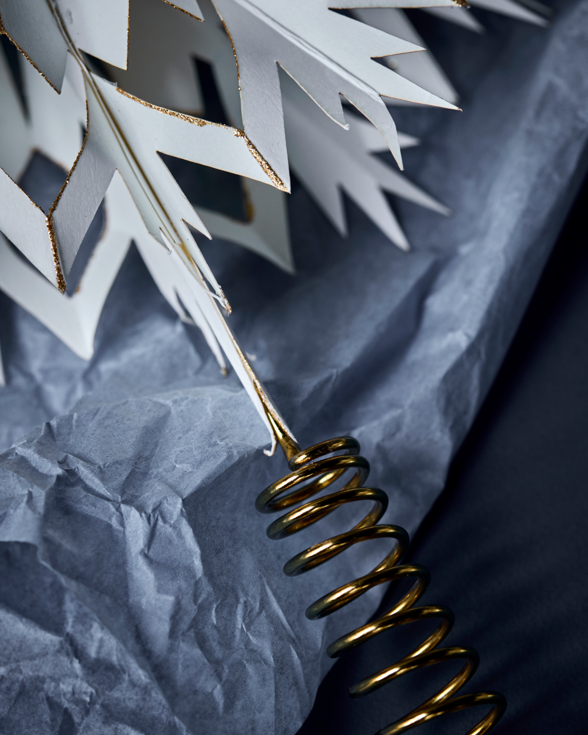 White & Gold Star Tree Topper