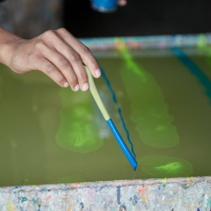 Neon Stone Hand Marbled Wrapping Paper