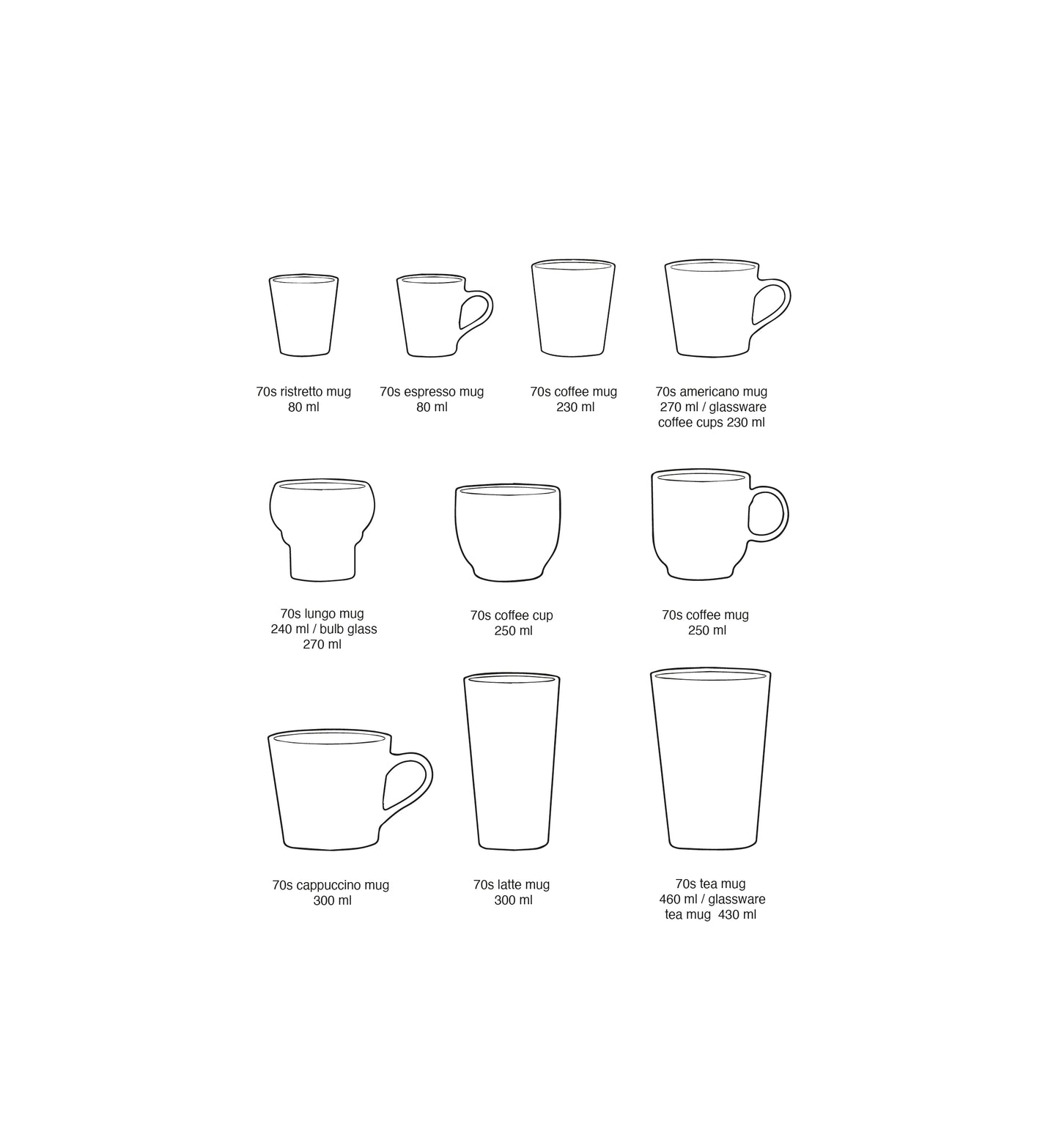 HKliving 70s Ceramic Ristretto Mugs - Good Vibes (Set of 4)