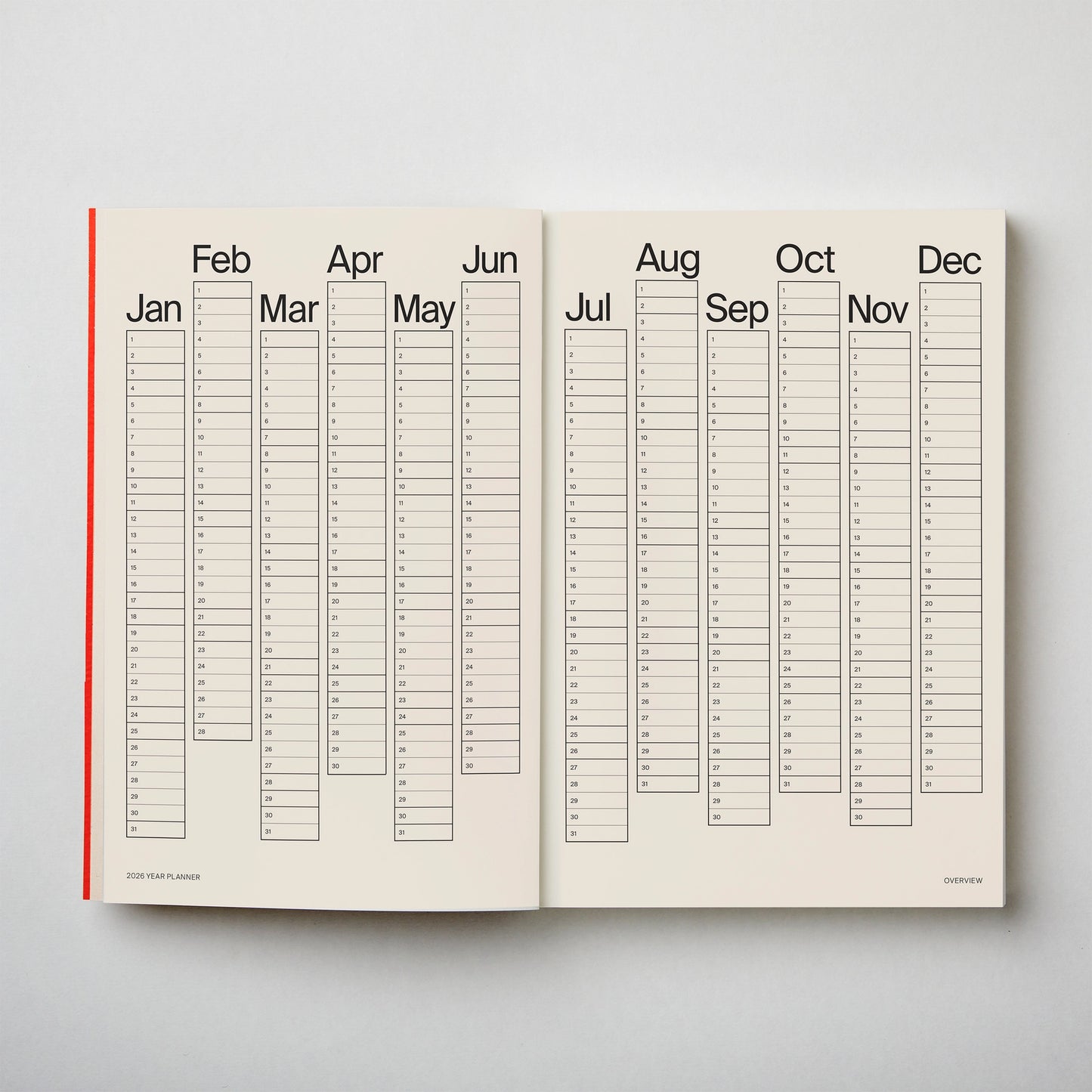 Brown A5 Lay Flat 2026 Planner