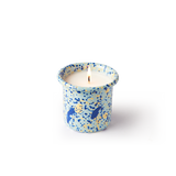 Jasmine Candle In Aegean Blue Splatter Enamelware Container