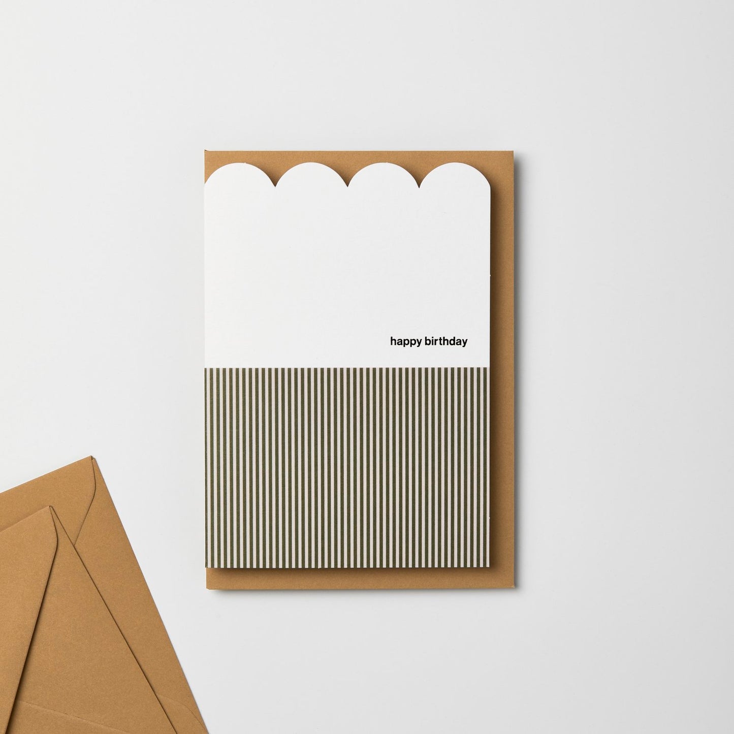 Happy Birthday Scalloped Stripe Card