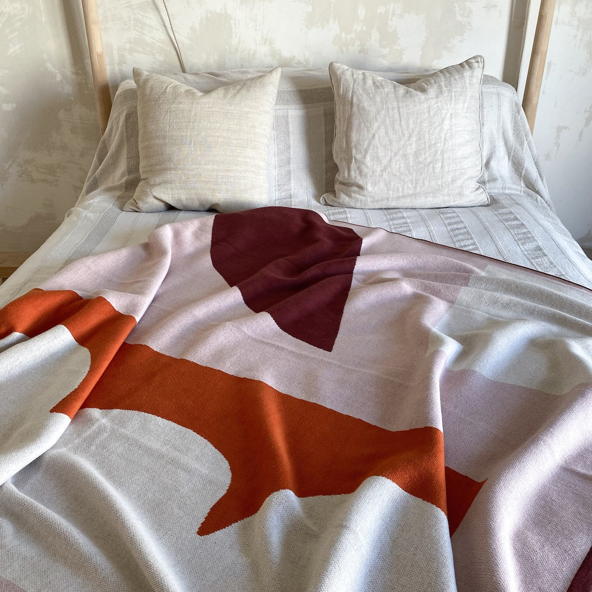 Orbi Cotton Knit Throw - Orange