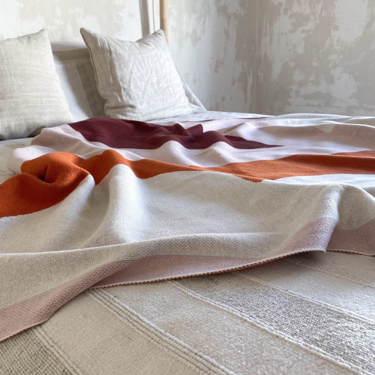 Orbi Cotton Knit Throw - Orange