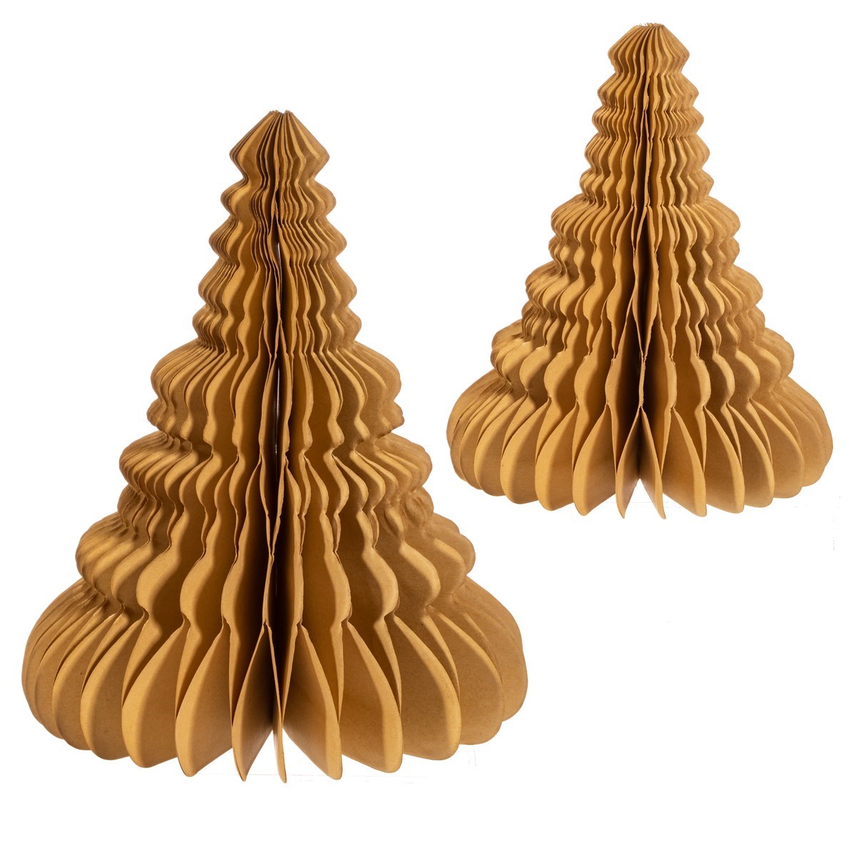 Wide Paper Christmas Tree Decoration - Set of 2