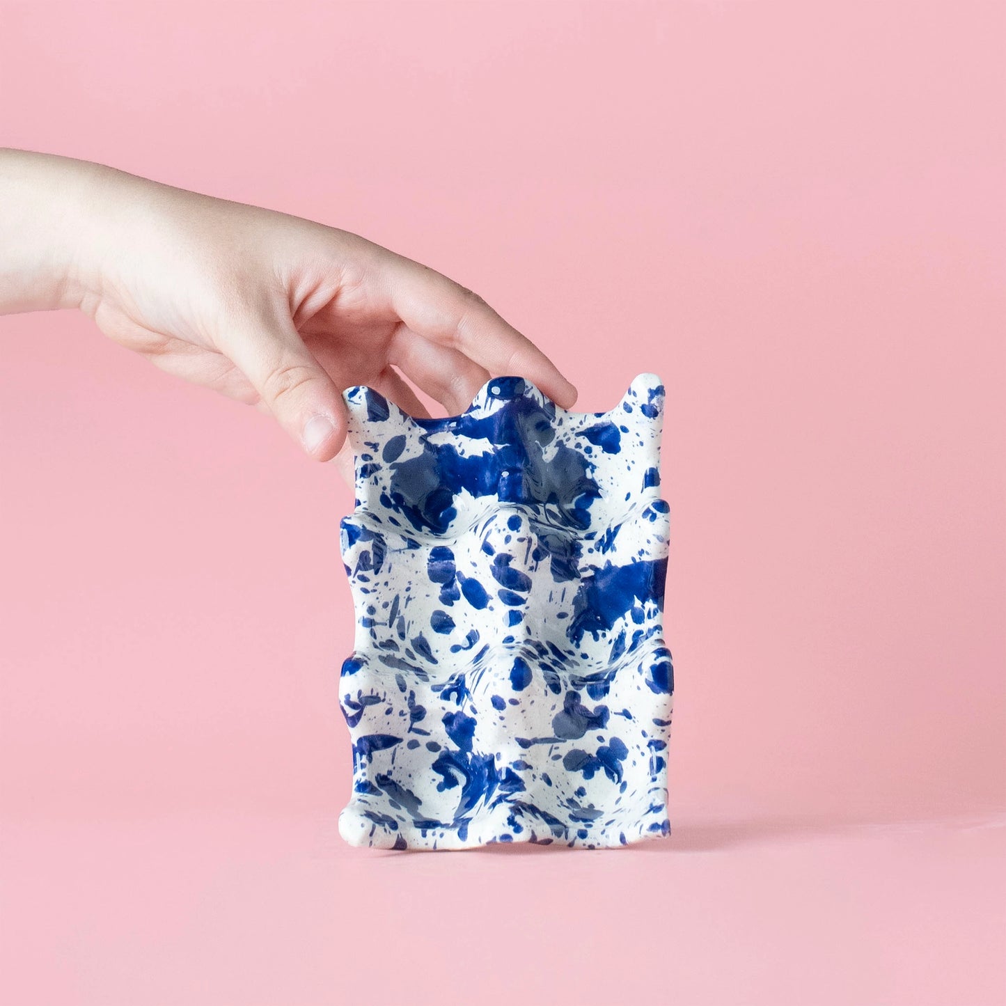 Egg Holder - Blue & White Splatter