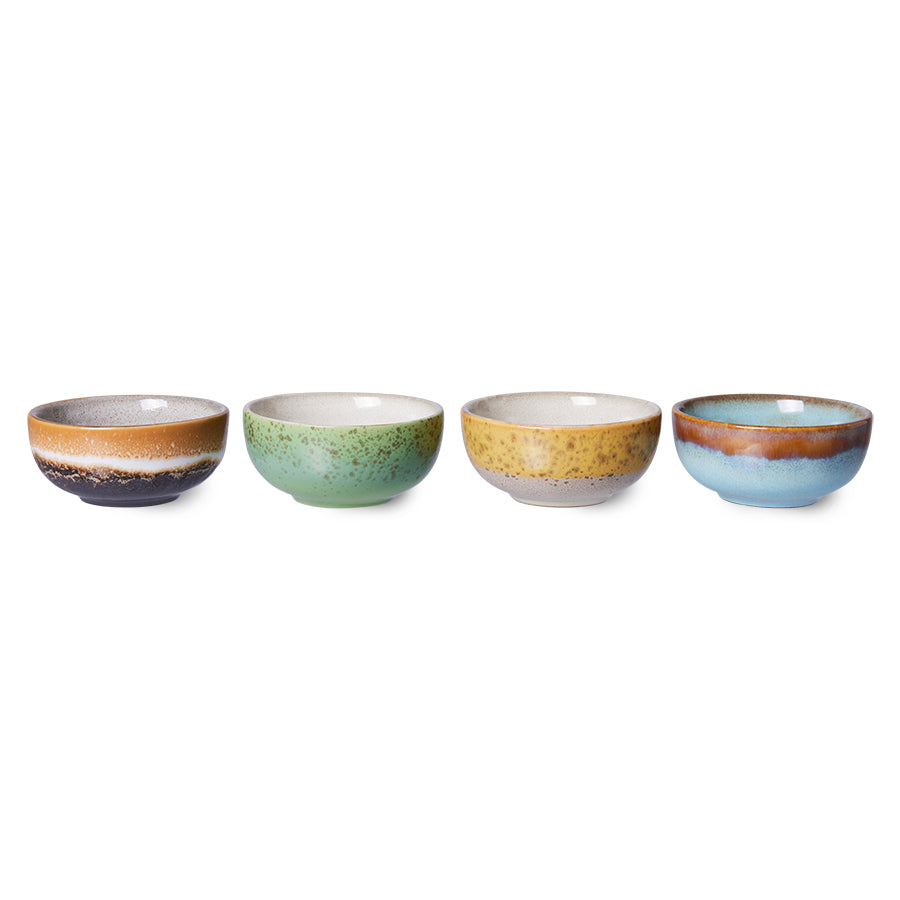 HKLIVING 70s Ceramics XS Bowls - Castor (Set of 4)