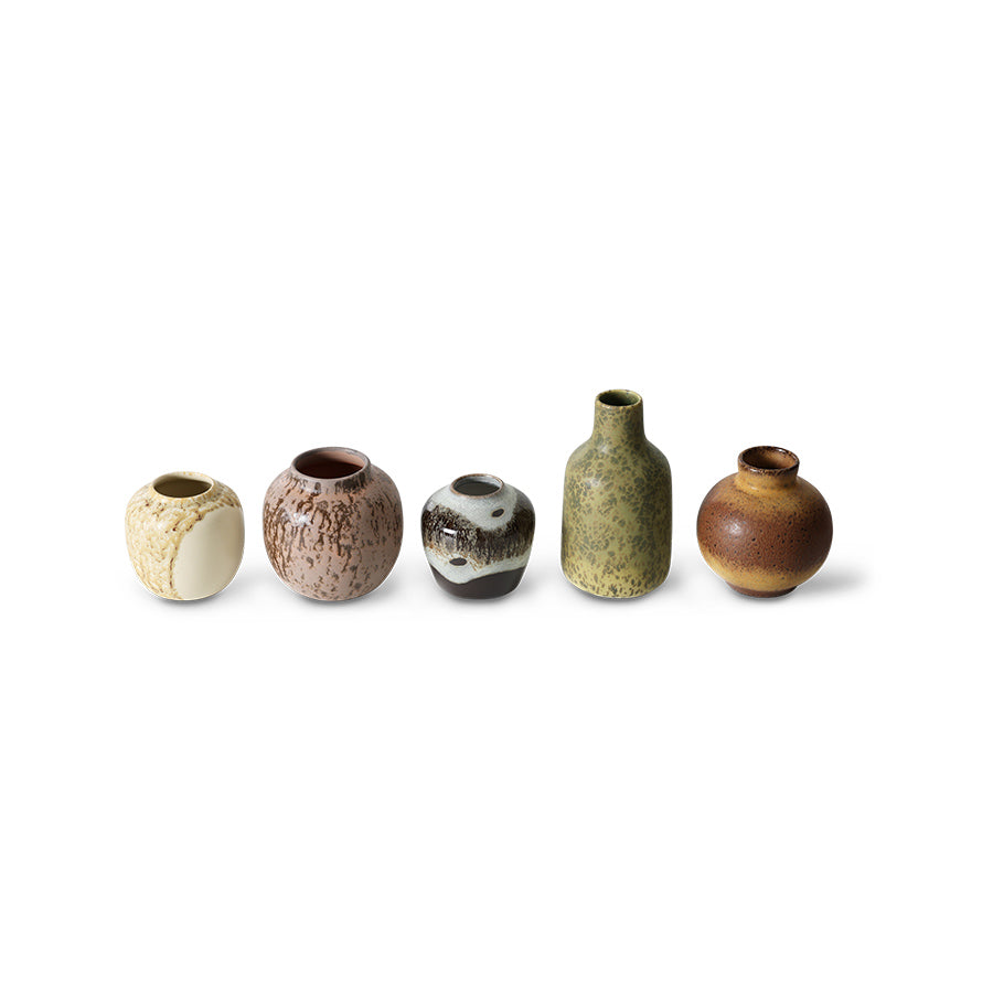 HKLIVING 70s Ceramics Small Vase Set of 5 - Persuit