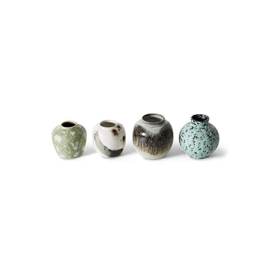 HKLIVING 70s Ceramics Vase Set of 4 - Canyon