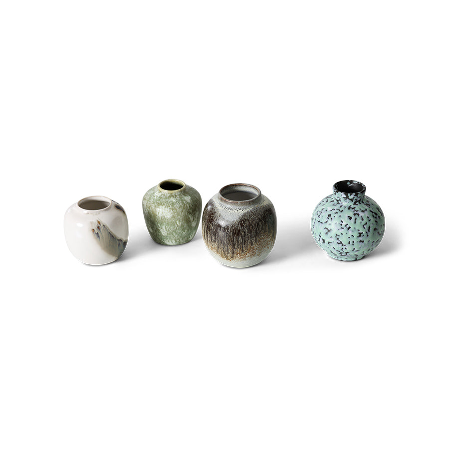 HKLIVING 70s Ceramics Vase Set of 4 - Canyon