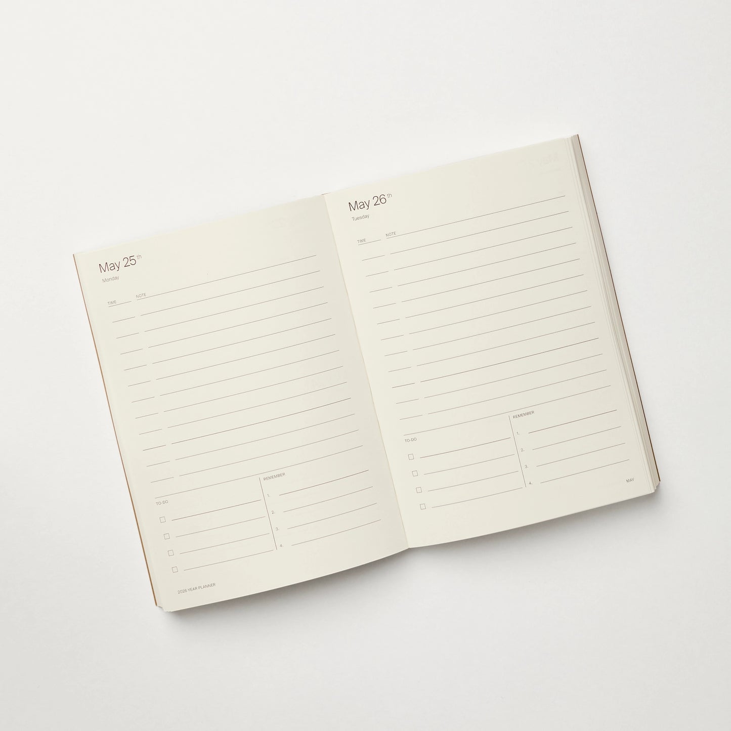 Brown A5 Lay Flat 2026 Planner