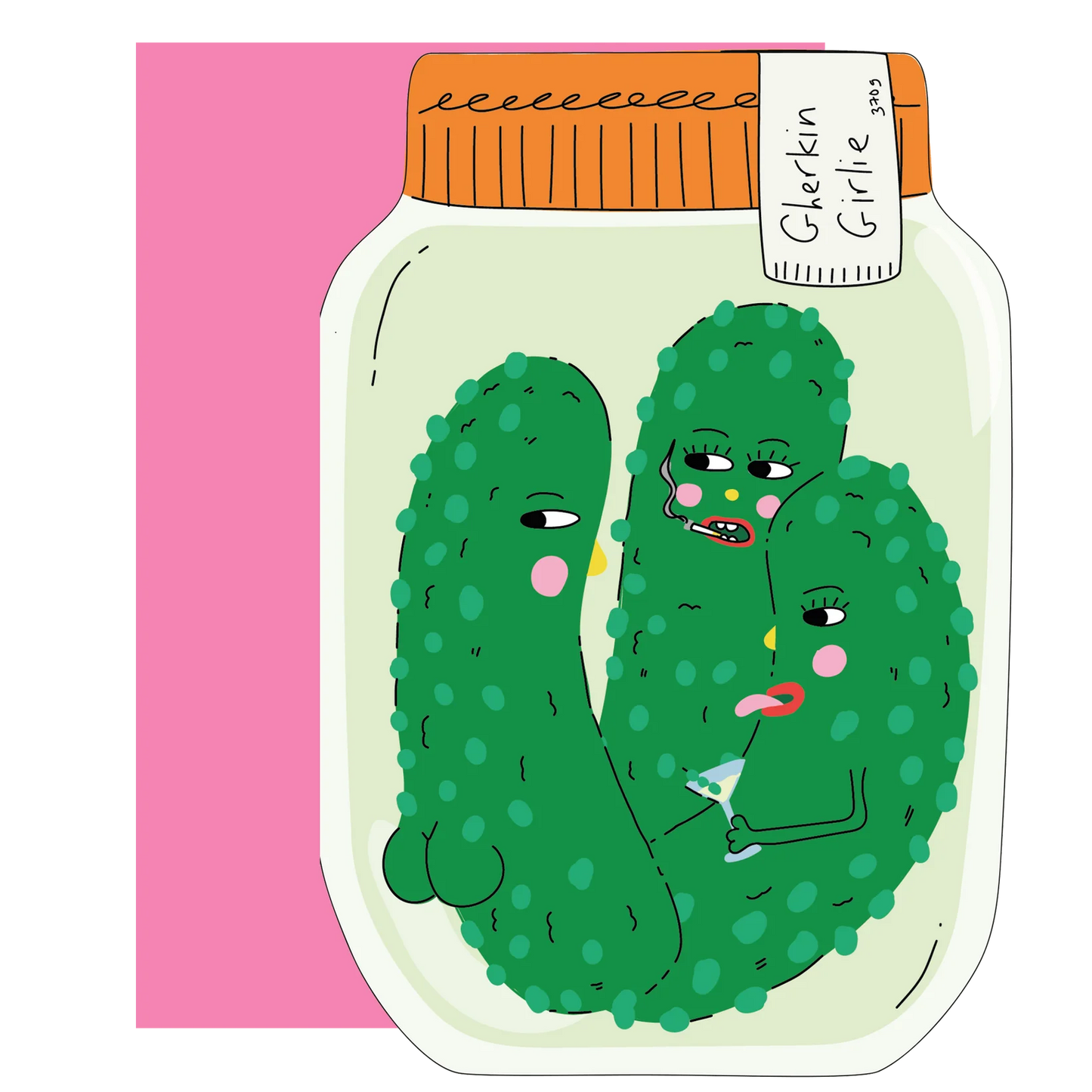 Gherkin Girlie Card