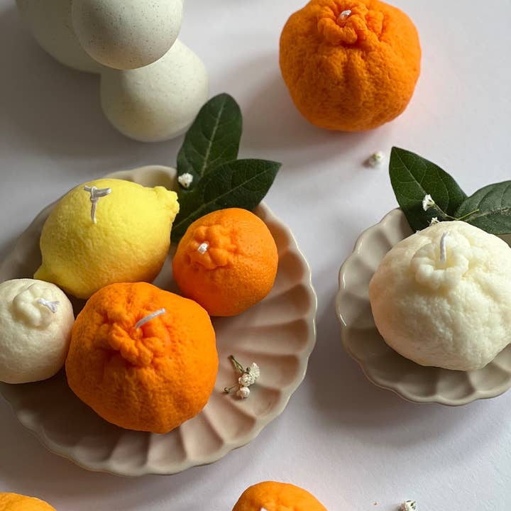Tangerine Shaped Soy Candle