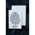 Mogra Periwinkle Hand Printed Flower Card