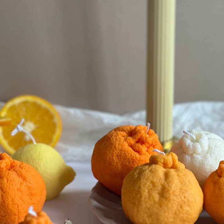 Tangerine Shaped Soy Candle