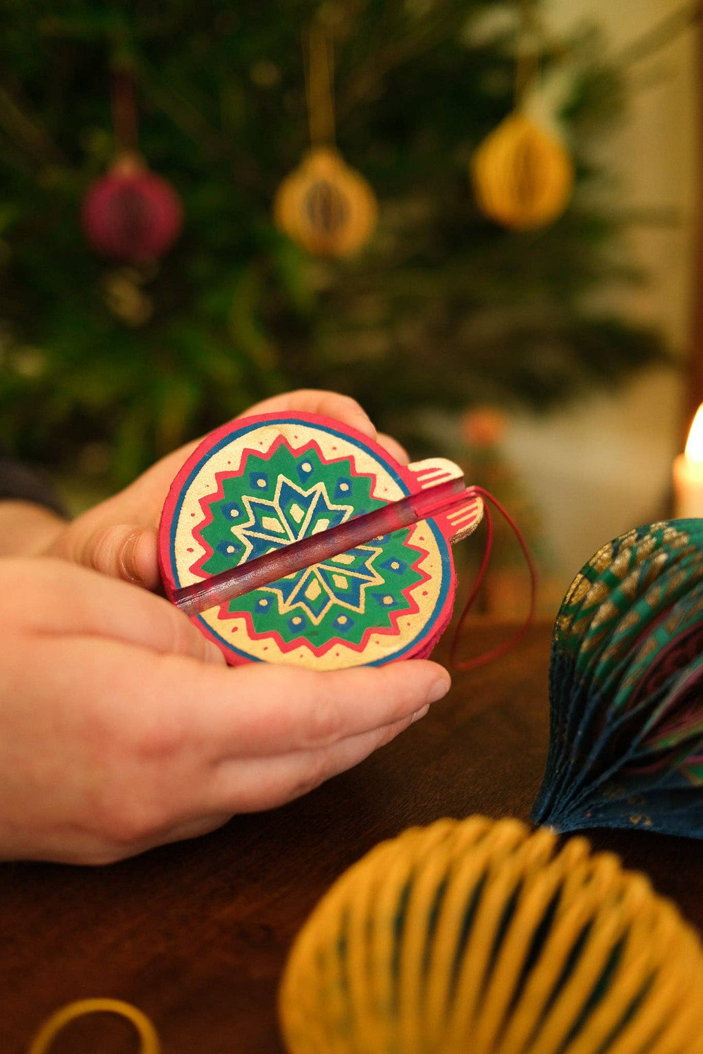 Pink Honeycomb Bauble