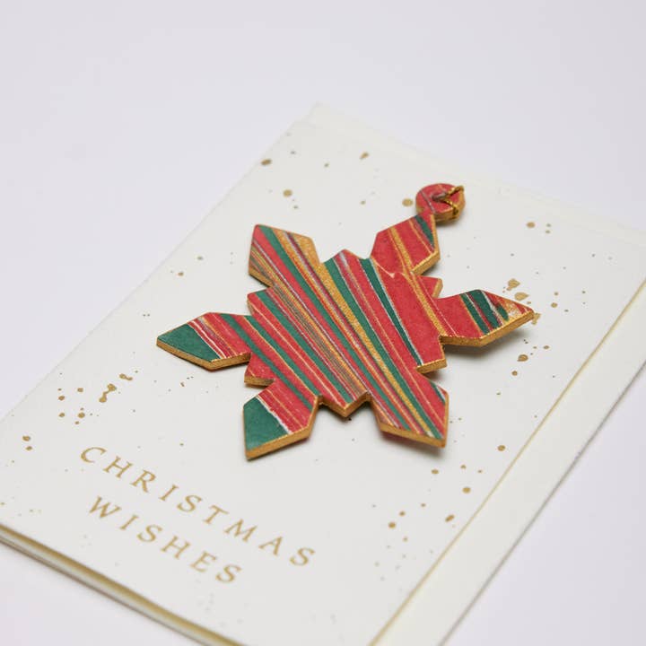 Keepsake Marble Snowflake Ornament Card