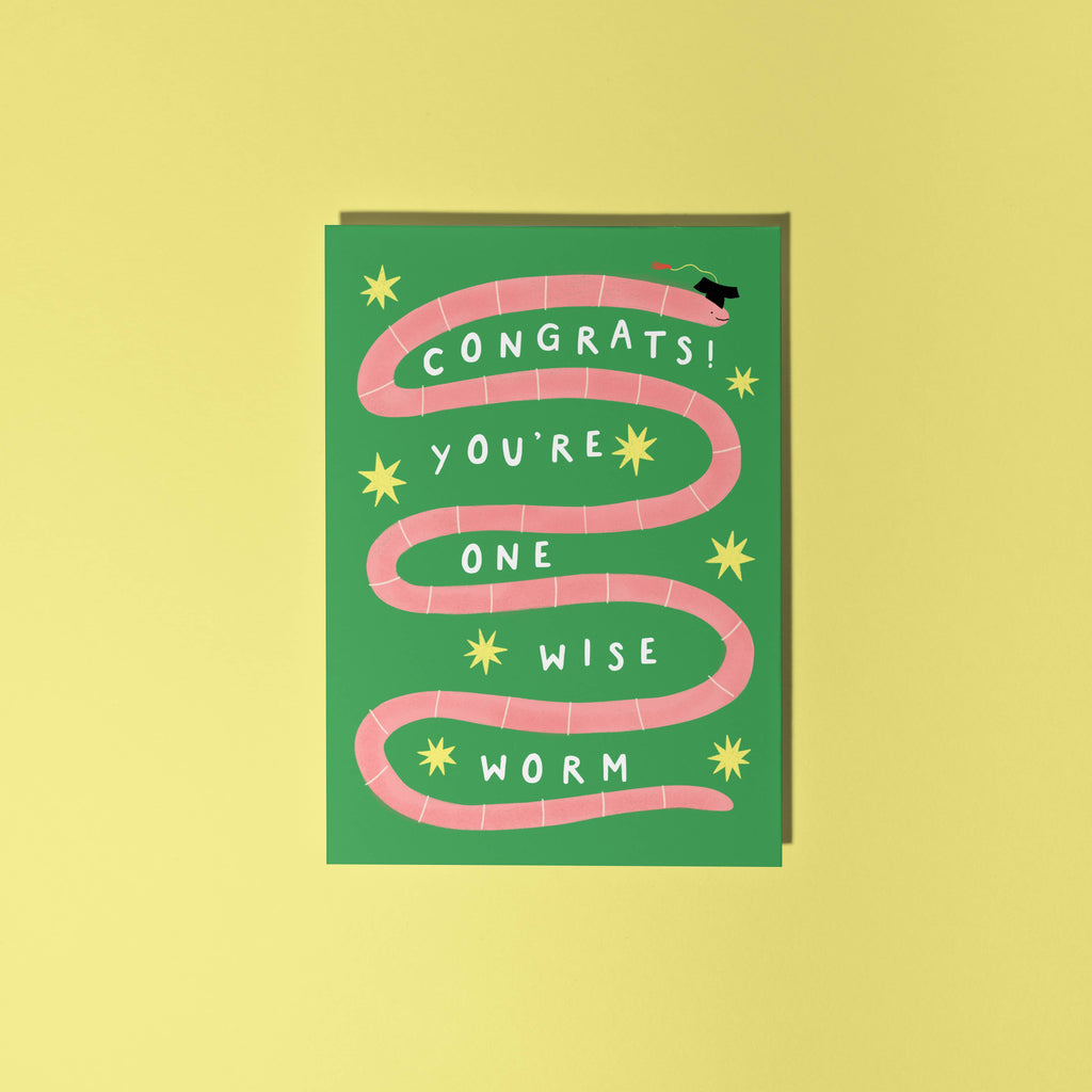 Wise Worm Graduation Card