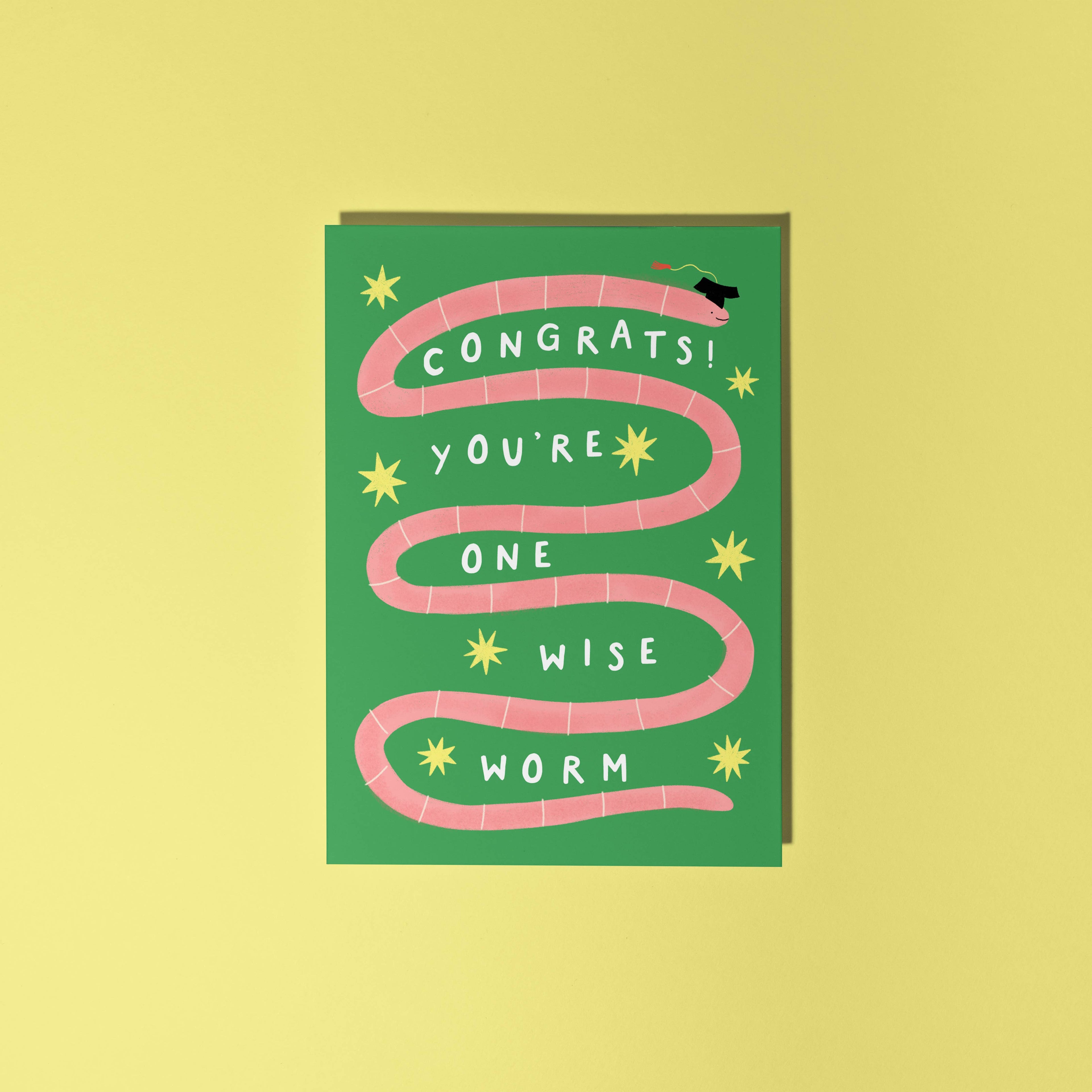 Wise Worm Graduation Card