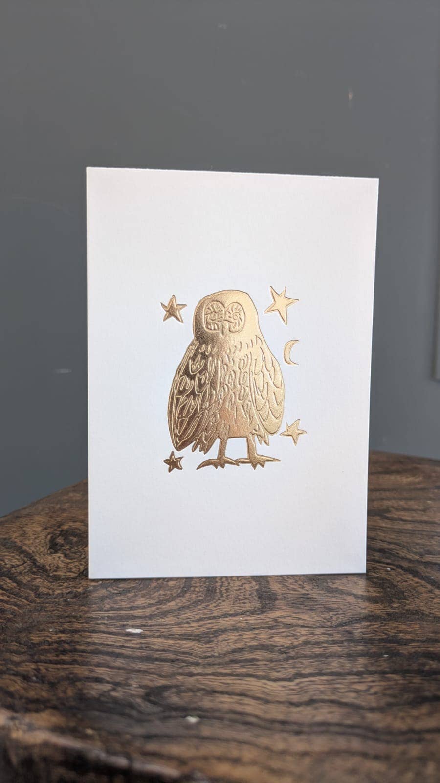 Owl Keepsake Gold Embossed Art Card