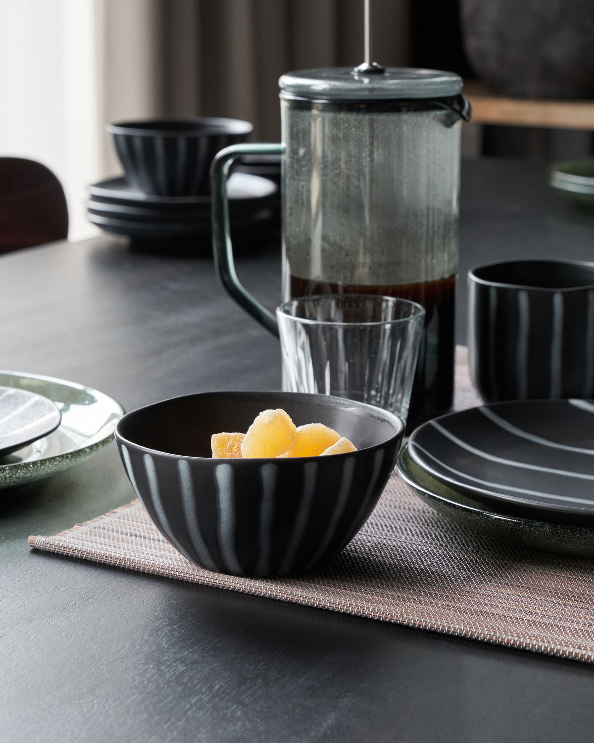 Line Bowl - Black/Brown