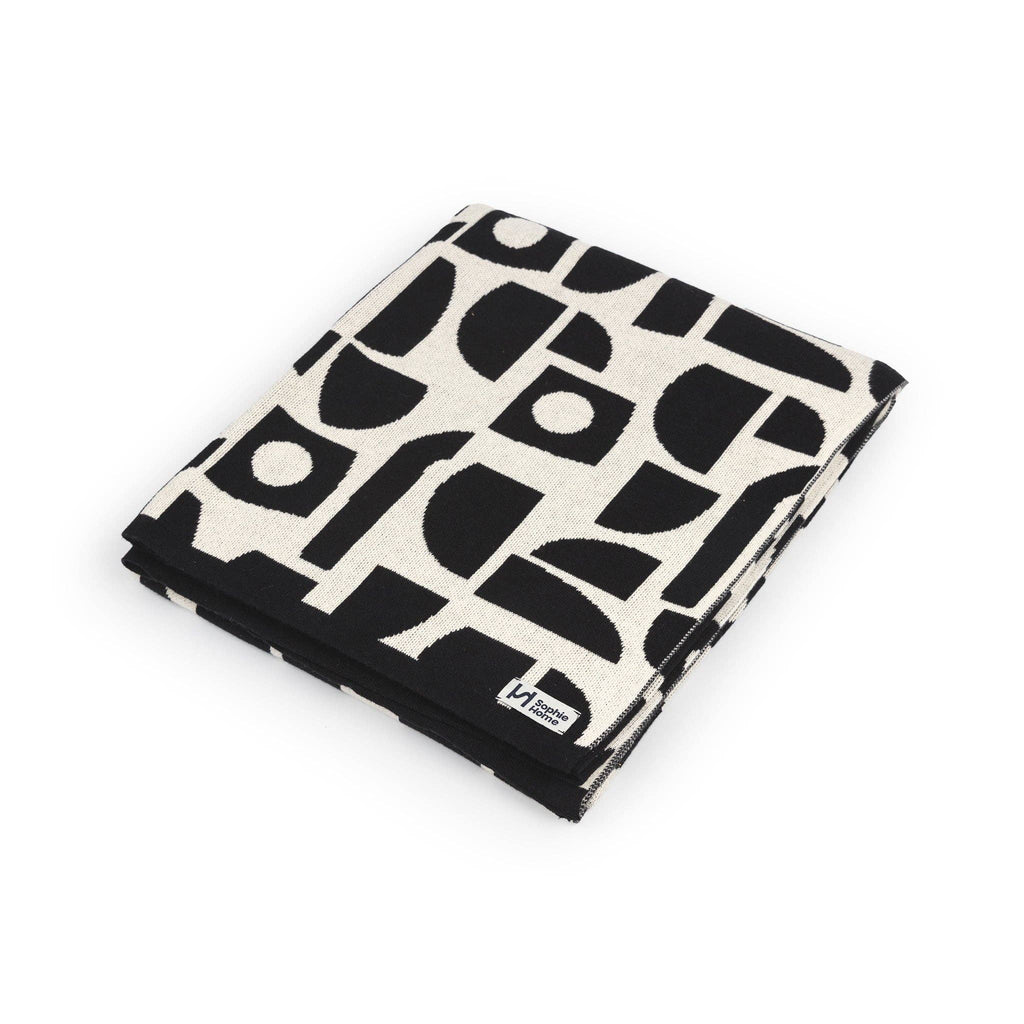 Bruten Cotton Knit Throw: Mini Mono