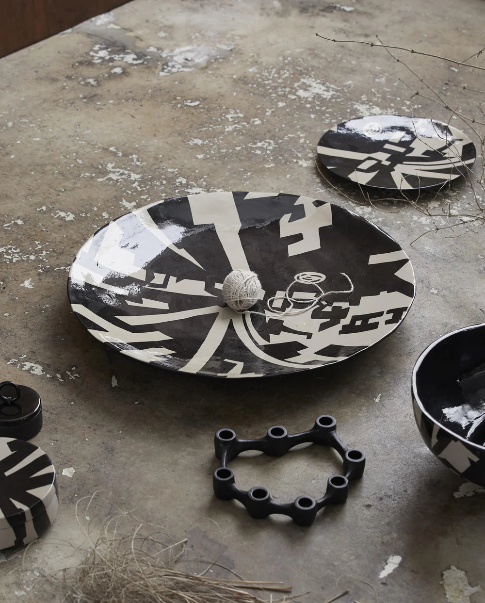 Lemnos Black Candle Holder