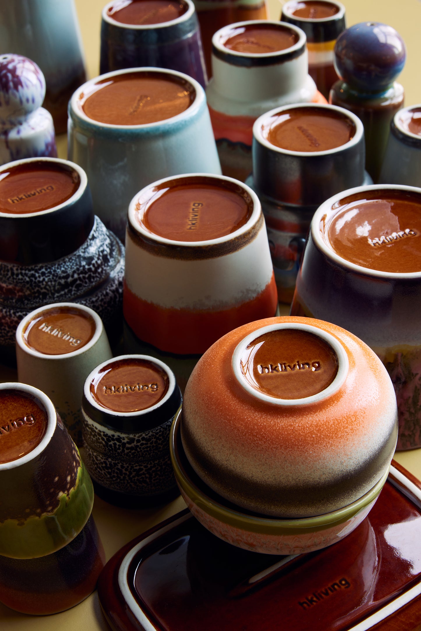 HKliving 70's Ceramic Coffee Mug - Elements (Set of 6)