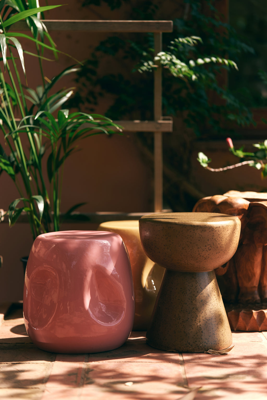 HKLIVING Currents Ceramic Side Table - Coral
