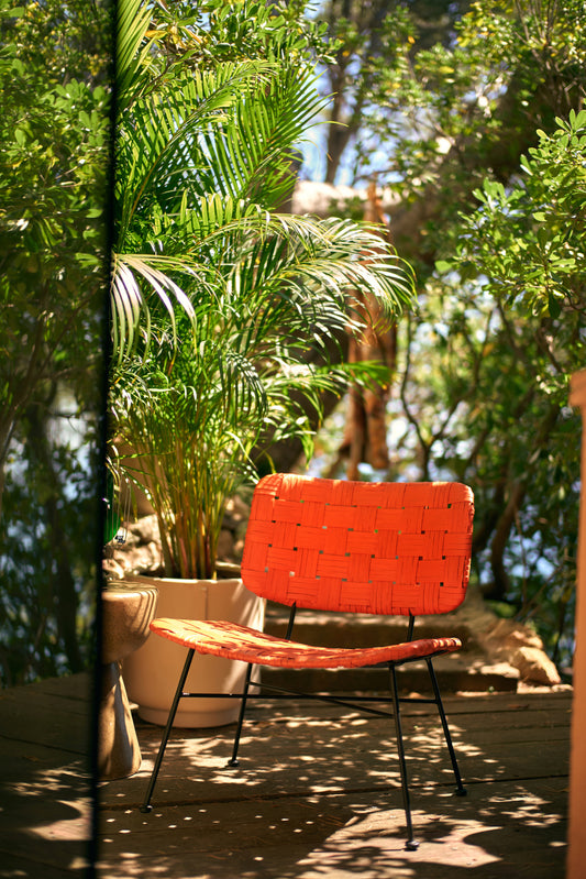 Rattan Lounge Chair - Cherry
