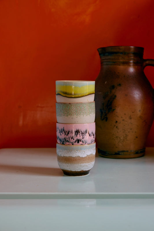 HKLIVING 70s Ceramics Cafe Cups Set of 4 - Deco