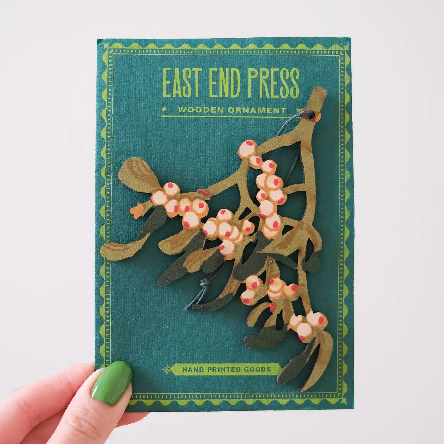 Mistletoe Wooden Ornament