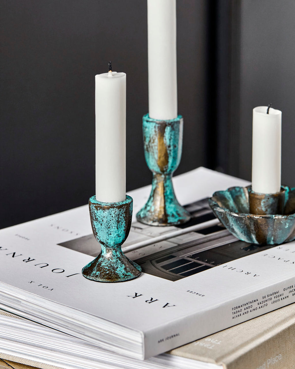 Antique Turquoise Candle Holder