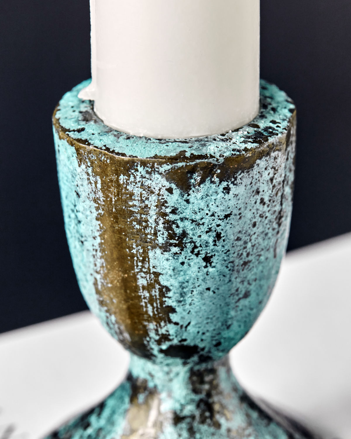 Antique Turquoise Candle Holder