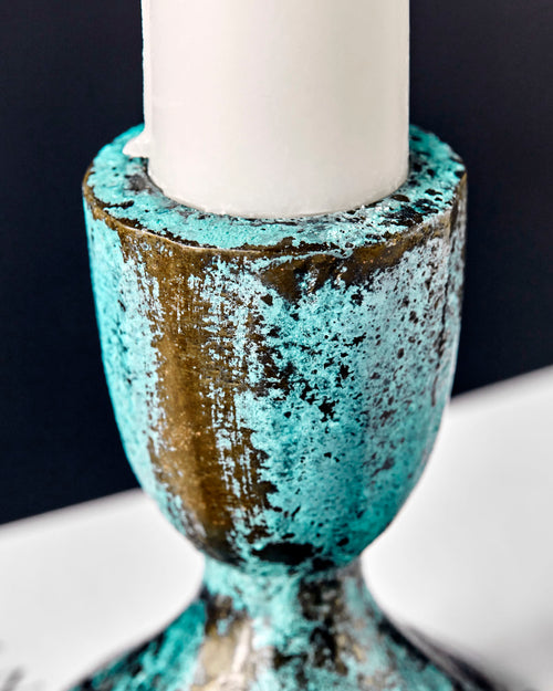 Antique Turquoise Candle Holder
