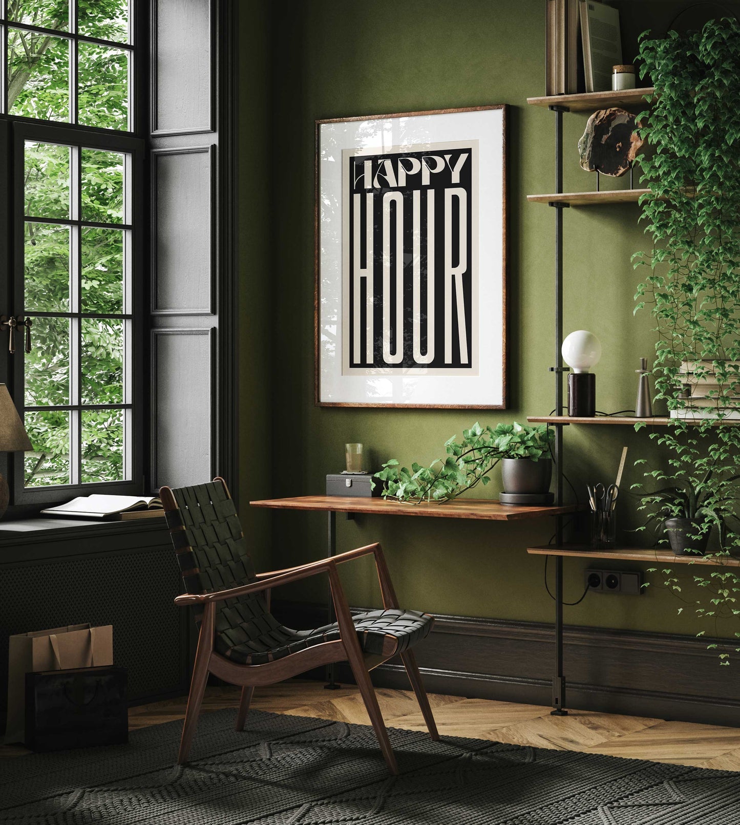 Happy Hour Print - Black & White