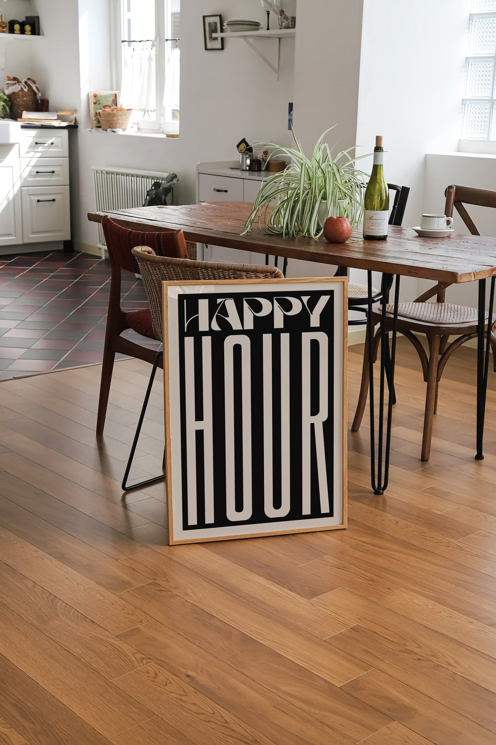 Happy Hour Print - Black & White