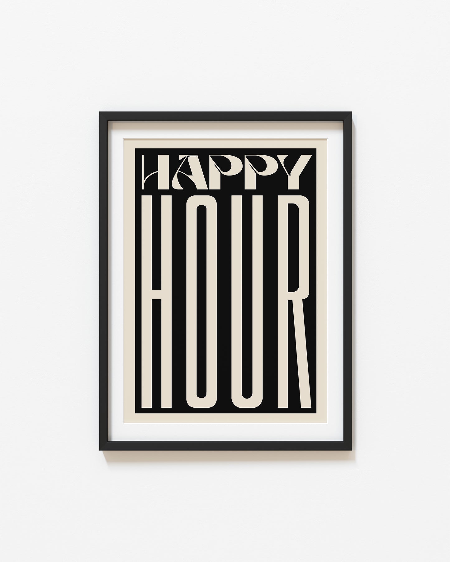 Happy Hour Print - Black & White