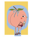 Hey Peach Die Cut Greeting Card