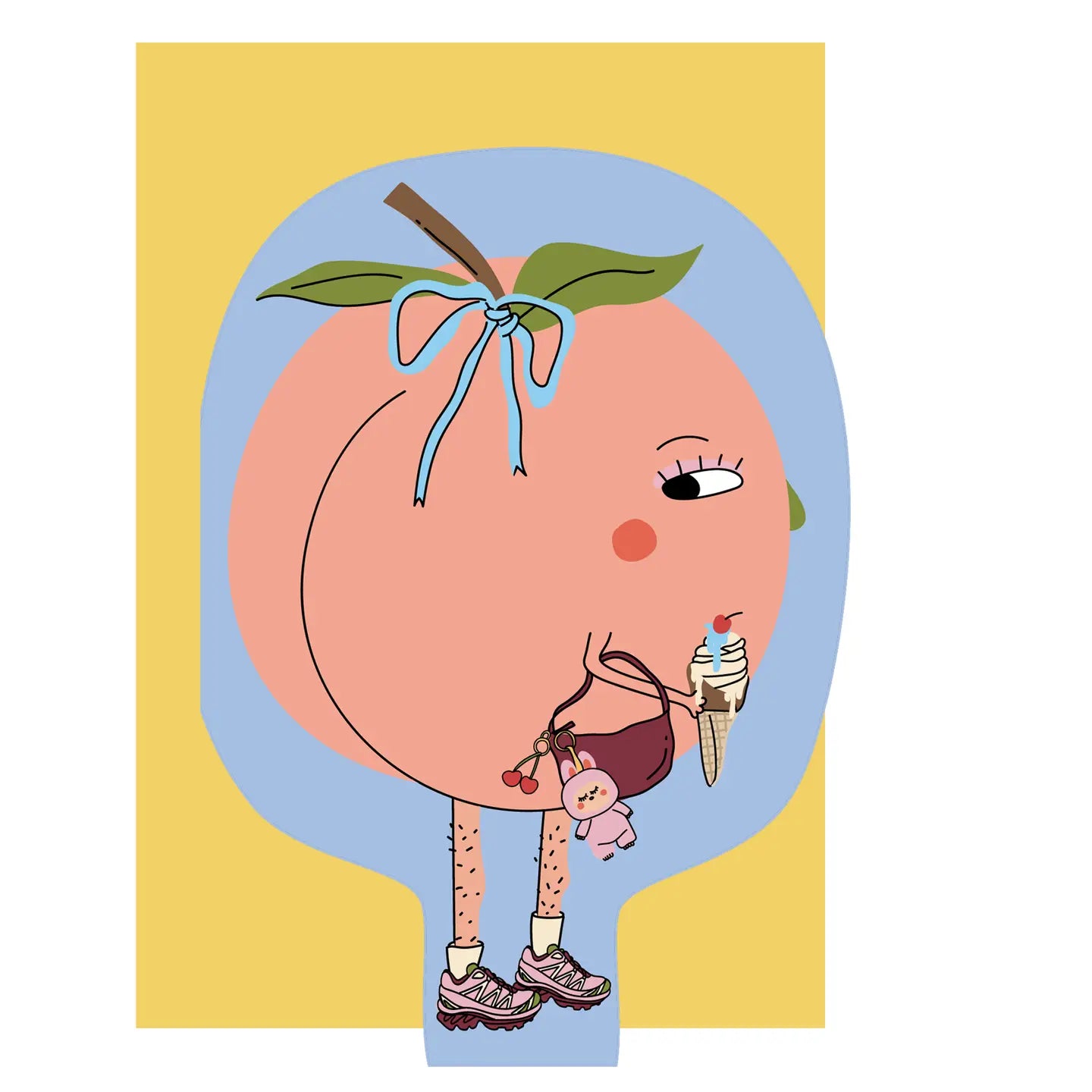 Hey Peach Die Cut Greeting Card