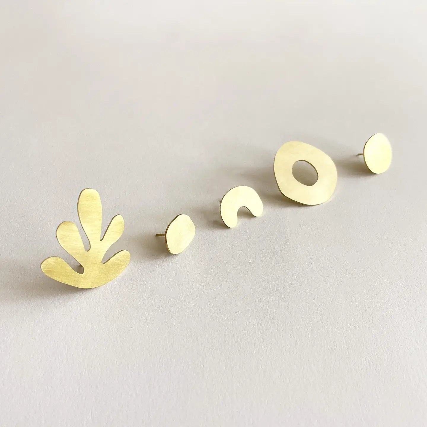 Brass Seaweed Earring Set