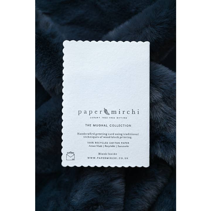 Kamal Periwinkle Hand Printed Greetings Card