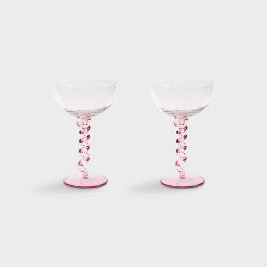 Pink Spiral Coupe (Set of 2)
