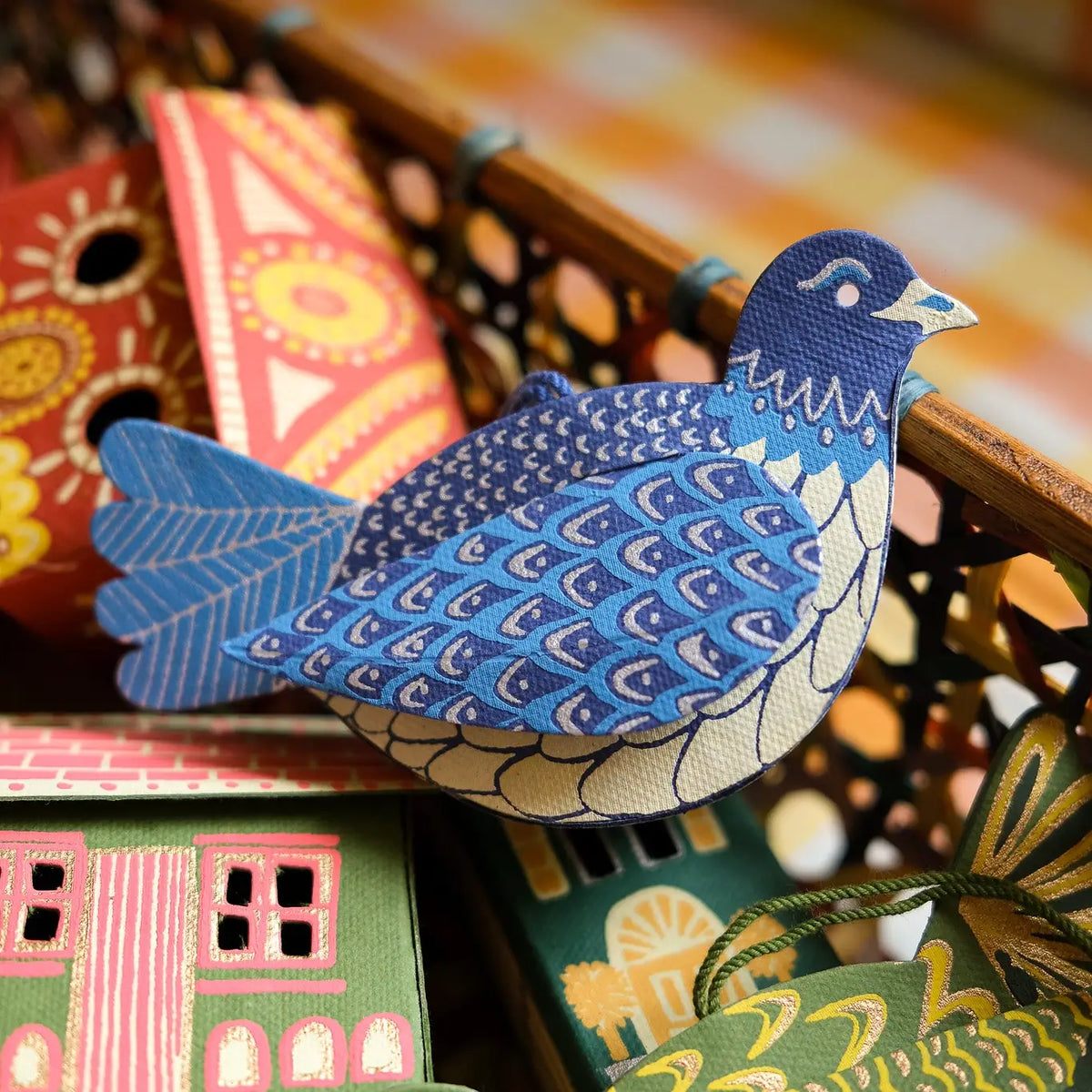 Blue Dove Screen Printed Bauble