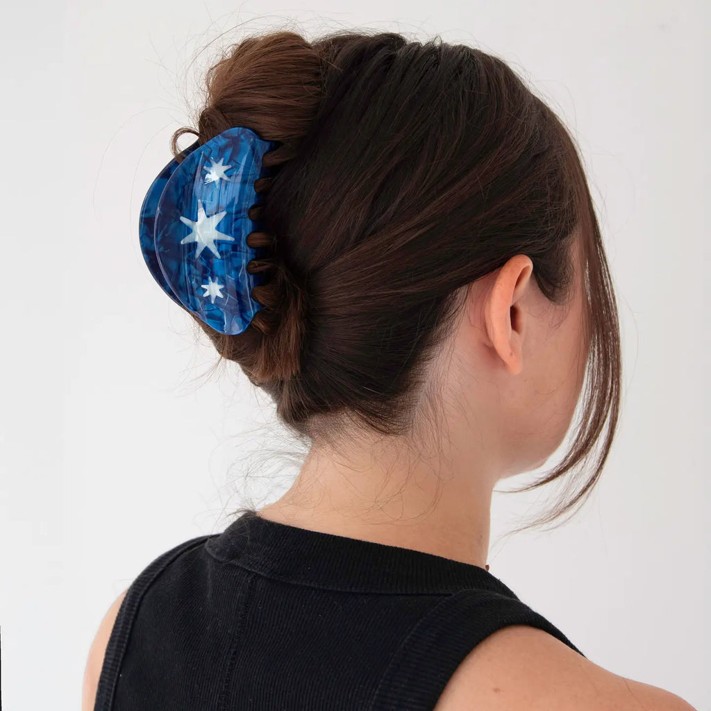 Hand Drawn Star Medium Hair Claw Clip