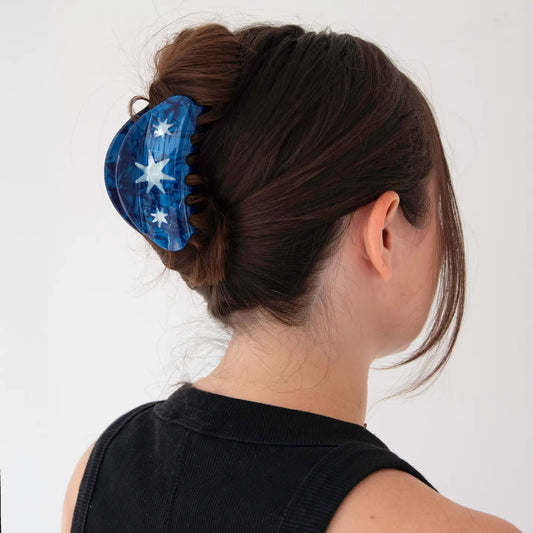 Hand Drawn Star Medium Hair Claw Clip