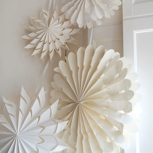 Traditional White Star Paper Decorations